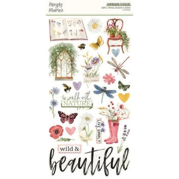 Simple Stories - Aufkleber "Simple Vintage Meadow Flowers" Chipboard Sticker 