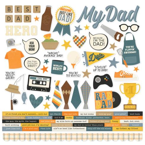 Simple Stories - Aufkleber "Father's Day" Cardstock Sticker 
