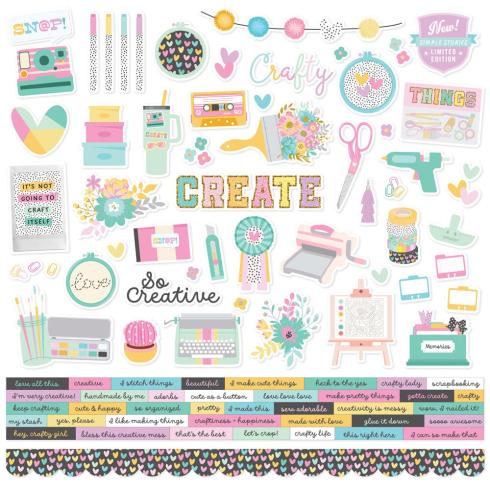 Simple Stories - Aufkleber "Crafty Things" Cardstock Sticker 