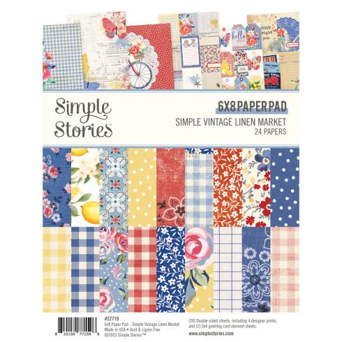 Simple Stories - Designpapier "Simple Vintage Linen Market" Paper Pack 6x8 Inch - 24 Bogen