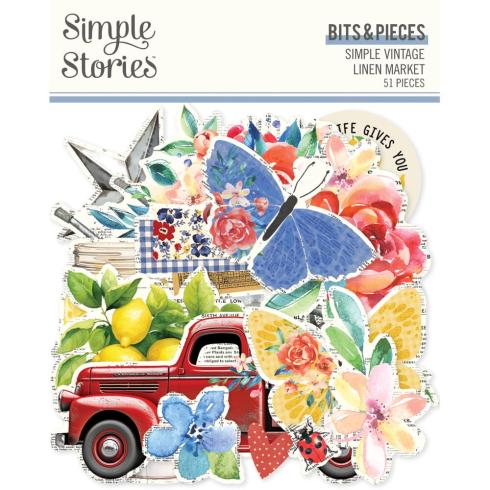 Simple Stories - Stanzteile "Simple Vintage Linen Market" Bits & Pieces 