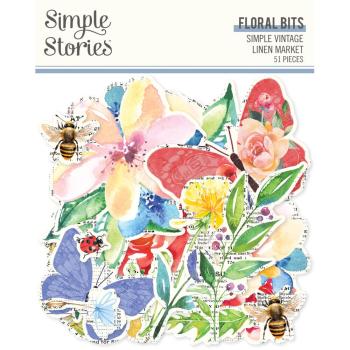 Simple Stories - Stanzteile "Simple Vintage Linen Market" Floral Bits & Pieces 