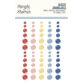 Simple Stories - Enamel Dots "Simple Vintage Linen Market" 60 Stück 