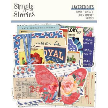 Simple Stories - Stanzteile "Simple Vintage Linen Market" Layered Bits & Pieces 