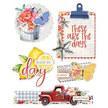 Simple Stories - Aufkleber "Simple Vintage Linen Market" Layered Stickers 