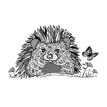 Crafty Individuals - Gummistempel "Happy Hedgehog" Unmounted Rubber Stamps 