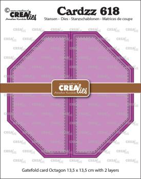 Crealies - Stanzschablone "No. 618 Gatefold Card Octagon" Cardzz Dies