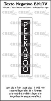 Crealies - Stanzschablone "No.17V Peekaboo" Texto Negativo Dies