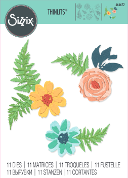 Sizzix - Stanzschablone "Flowers & Fern" Thinlits Craft Dies