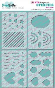 Carlijn Design - Schablone 11,5x17cm "ATC Backgrounds 2" Stencil