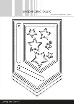 Simple and Basic - Stanzschablone 10,14,3cm "Reverse Fishtail w/Stars" Dies