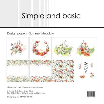 Simple and Basic - Designpapier "Summer Meadow" Paper Pack 12x12 Inch - 8 Bogen 