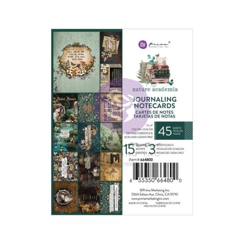 Prima Marketing - Designpapier "Nature Academia" Paper Pack - Journaling Cards 3x4 Inch - 45 Bogen