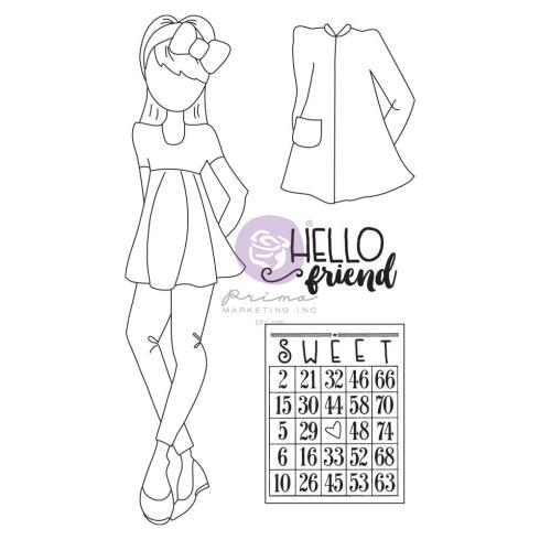 Prima Marketing - Stempelset "Amberly" Cling Stamp