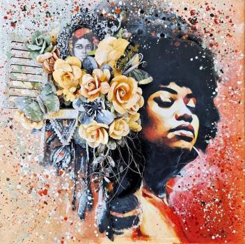 Prima Marketing - Papier Blumen "Diamond" Flowers Beautiful Sunset