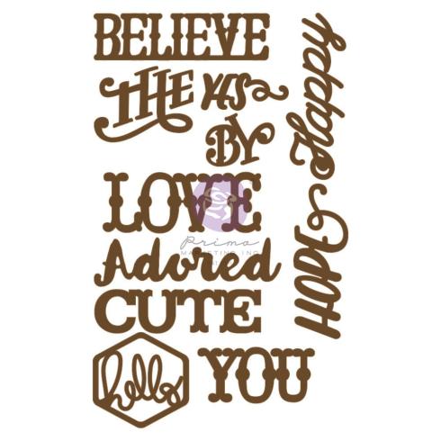 Prima Marketing - Stanzteile "Loved & Adored" Chipboard Die Cut