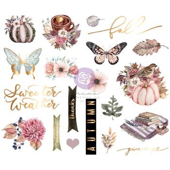 Prima Marketing - Aufkleber "Hello Pink Autumn" Chipboard Sticker 