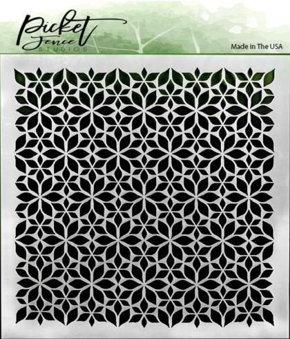 Picket Fence Studios - Schablone "Flowers" Stencil 6x6 Inch