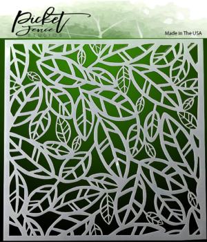 Picket Fence Studios - Schablone "Funky Leaves" Stencil 6x6 Inch