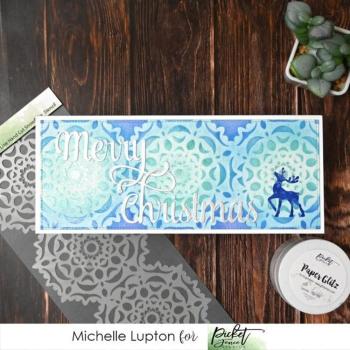 Picket Fence Studios - Schablone "Hand Cut Snowflake" Slim Line Stencil 4x10 Inch