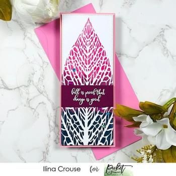 Picket Fence Studios - Schablone "Reversed Leaf" Slim Line Stencil 4x10 Inch