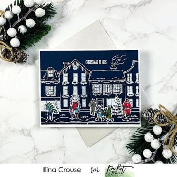 Picket Fence Studios - Stempelset "Winter Scene Building People" Clear stamps