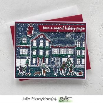 Picket Fence Studios - Stempelset "Winter Scene Building People" Clear stamps