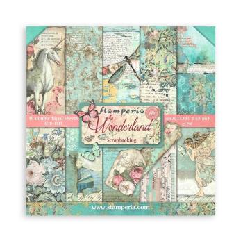 Stamperia - Designpapier "Wonderland" Paper Pack 8x8 Inch - 10 Bogen