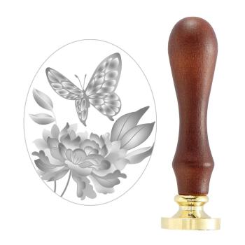 Spellbinders - Wachssiegel Stempel "Peony Butterfly" Wax Seal Stamp
