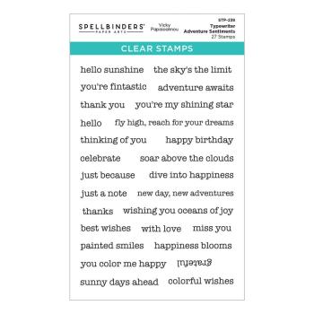 Spellbinders - Stempelset "Typewriter Adventure Sentiments" Clear Stamps