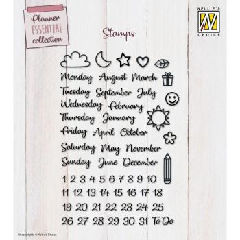 Nellie Snellen - Stempelset "Planner Essentials EN" Clear Stamps Planer Essential Collection