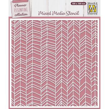 Nellie Snellen - Schablone 15x15cm "Chevron" Planer Essential Collection Stencil 