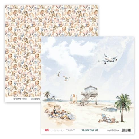 Craft & You Design - Designpapier "Travel Time" Paper Pad 12x12 Inch - 12 Bogen