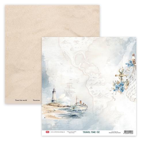 Craft & You Design - Designpapier "Travel Time" Paper Pad 12x12 Inch - 12 Bogen