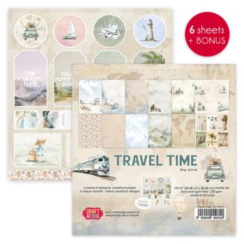 Craft & You Design - Designpapier "Travel Time" Paper Pad 12x12 Inch - 12 Bogen