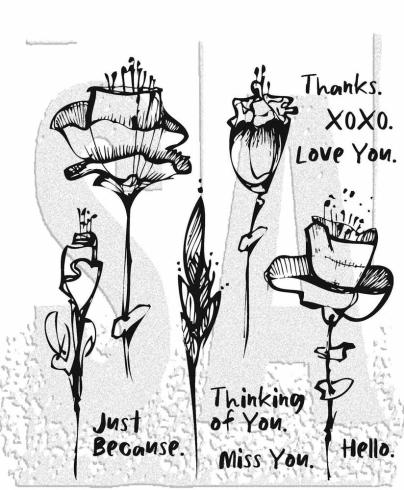 Stampers Anonymous - Gummistempelset "Abstract Florals" Cling Stamp Design by Tim Holtz