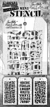 Stampers Anonymous - Schablone "Set #58" Layering Mini Stencil Design by Tim Holtz