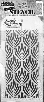 Stampers Anonymous - Schablone "Deco Feather" Layering Stencil Design by Tim Holtz