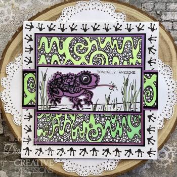 Creative Expressions - Schablone 6x6 Inch "Slime Trail" Stencil Design by Dora