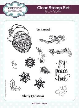 Creative Expressions - Stempelset "Santa" Clear Stamps 6x8 Inch Design by Sue Wilson