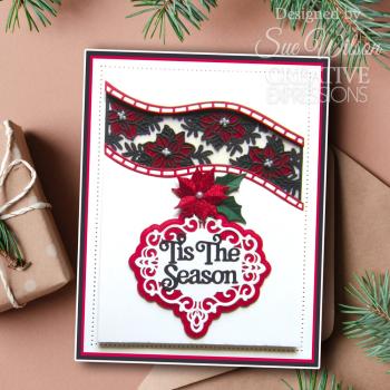 Creative Expressions - Stanzschablone "Festive Collection Poinsettia Ribbon Wave" Craft Dies Design by Sue Wilson