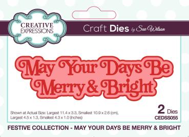 Creative Expressions - Stanzschablone "Festive Collection May Your Day Be Merry & Bright" Craft Dies Design by Sue Wilson