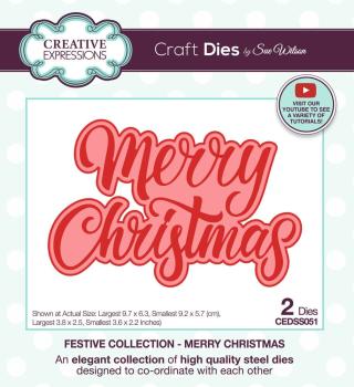 Creative Expressions - Stanzschablone "Festive Collection Merry Christmas" Craft Dies Design by Sue Wilson
