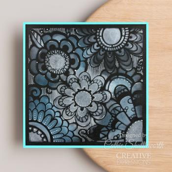 Creative Expressions - Schablone 6x6 Inch "Flower" Stencil Design by Dora