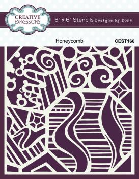 Creative Expressions - Schablone 6x6 Inch "Honeycomb" Stencil Design by Dora