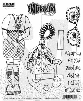 Stampers Anonymous - Gummistempelset "Thoughts In My Head" Dylusions Cling Stamp Design by Dyan Reaveley