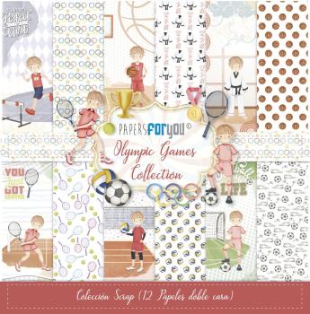 Papers For You - Designpapier "Olympic Games Niño Rubio" Scrap Paper Pack 30,5 x 32 cm - 12 Bogen
