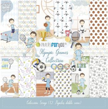 Papers For You - Designpapier "Olympic Games Niño Castaño" Scrap Paper Pack 30,5 x 32 cm - 12 Bogen