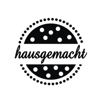 Holz-Stempel "hausgemacht" rund 3cm ø