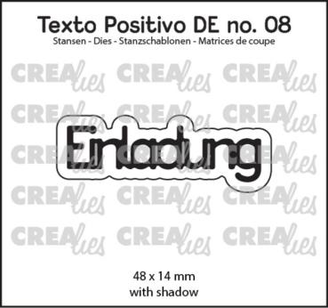Crealies - Stanzschablone "Einladung" Texto Positivo Dies